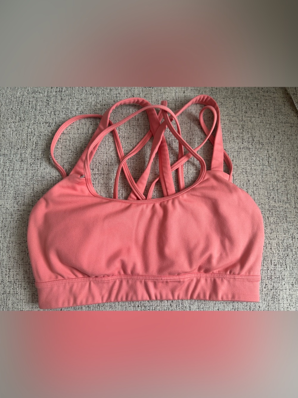 Victoria Sport Strappy Sports Bra - Coral Pink